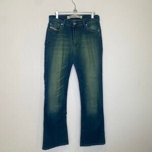 Diesel Green Blue Denim Bootcut Jeans EUC Sz 28 Italian Vintage Y2K
